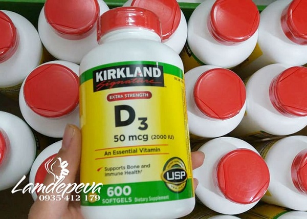Viên uống Vitamin D3 Kirkland Extra Strength D3 50mcg 2
