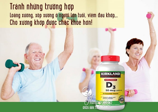 Viên uống Vitamin D3 Kirkland Extra Strength D3 50mcg 1