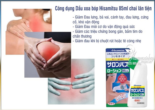 Chai lăn xoa bóp Hisamitsu 85ml giảm đau xương khớp của Nhật 2
