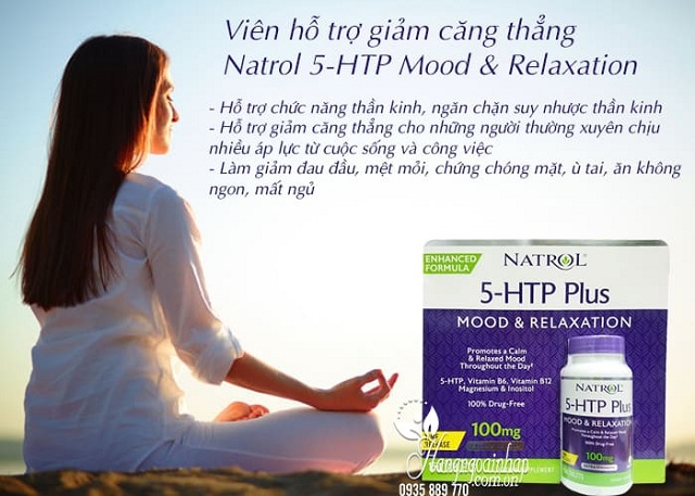 Viên giảm căng thẳng Natrol 5-HTP Mood & Relaxation 100mg 1
