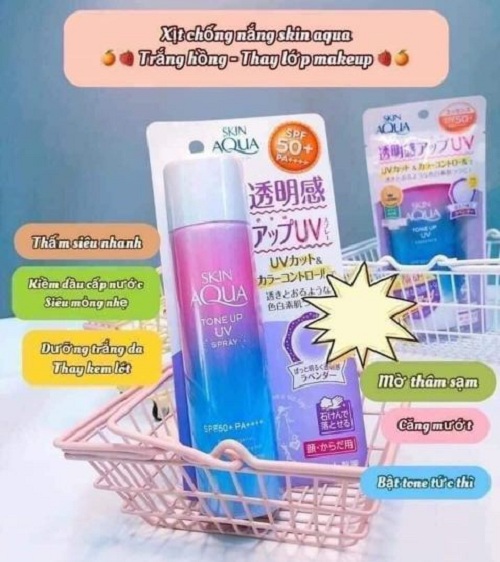 Xịt chống nắng Skin Aqua Tone Up UV 70g của Nhật Bản 1