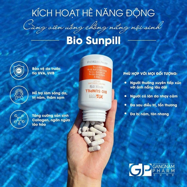 Viên uống chống nắng Bio Sunpill của Hàn Quốc hộp 60 viên 0
