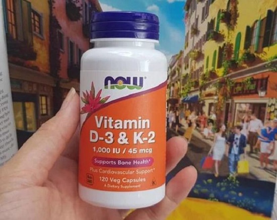 Vitamin D3 1000IU K2 45mcg của Mỹ hộp 120 viên q23