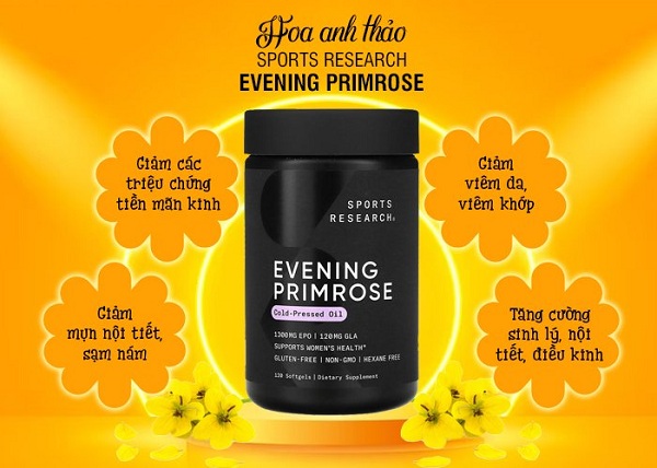Hoa anh thảo Sports Research 1300mg Evening Primrose Oil 34