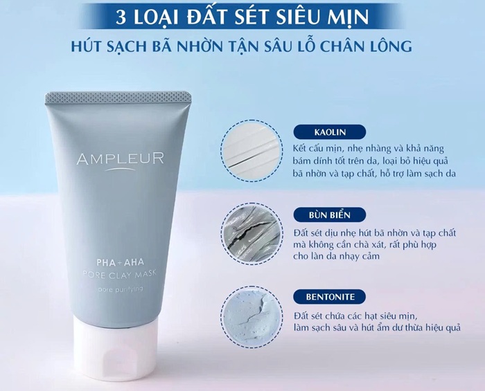 Review mặt nạ đất sét Ampleur Pore Clay Mask 2