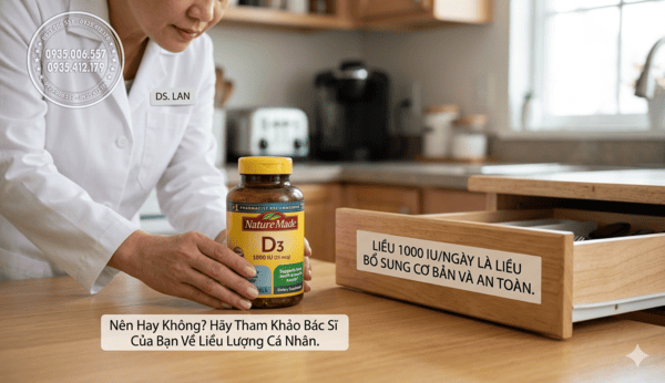Cách dùng thuốc Nature Made D3 1000 IU đúng chuẩn