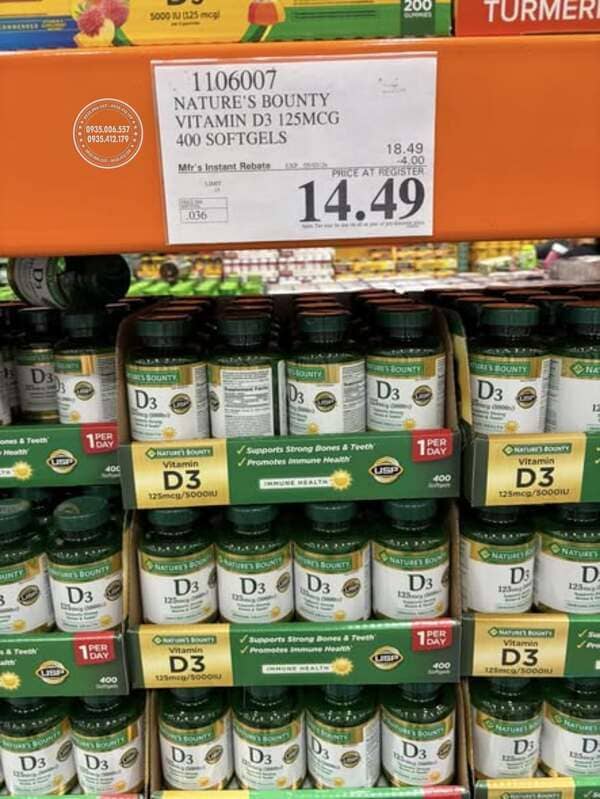 Những sai lầm khi sử dụng Vitamin D3 Nature’s Bounty