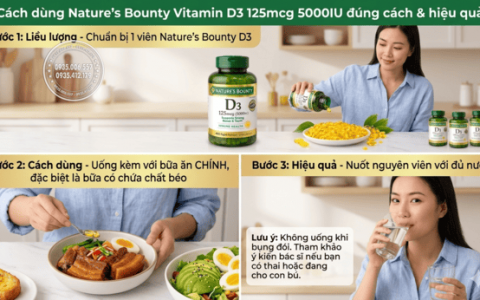 Cách dùng Nature’s Bounty Vitamin D3 125mcg 5000IU đúng cách & hiệu quả